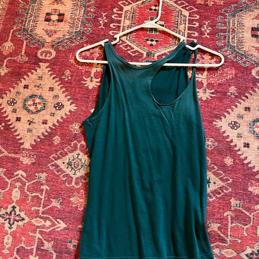 LNA Blue Sleeveless Cut Out Tank Top